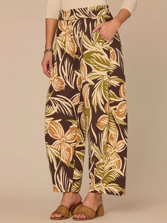 "Ab"leisure Skyrise Printed Glider Petite Relaxed Straight Leg Pants