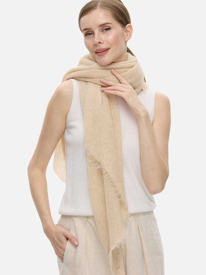 Beige CloudPuff Cashmere Scarf