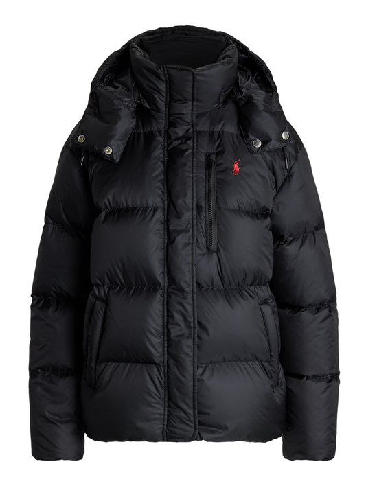 RALPH LAUREN WOMEN Mid-Weight Down Puffer Jacket Polo Black