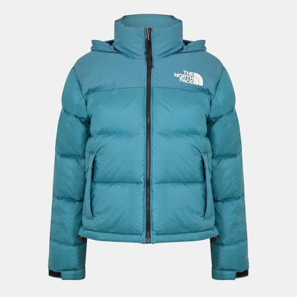 North Face Womens 1996 Retro Nuptse Water Resistant Goose Down Short Puffer Jacket
