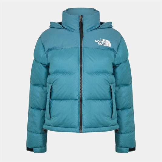 North Face Womens 1996 Retro Nuptse Water Resistant Goose Down Short Puffer Jacket