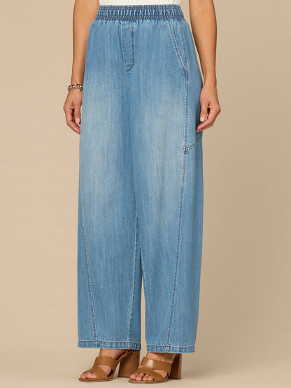 "Ab"leisure Skyrise Relaxed Straight Leg Glider Jeans with Snap Hem