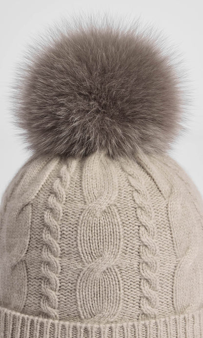 Cable-Knit Cashmere Beanie