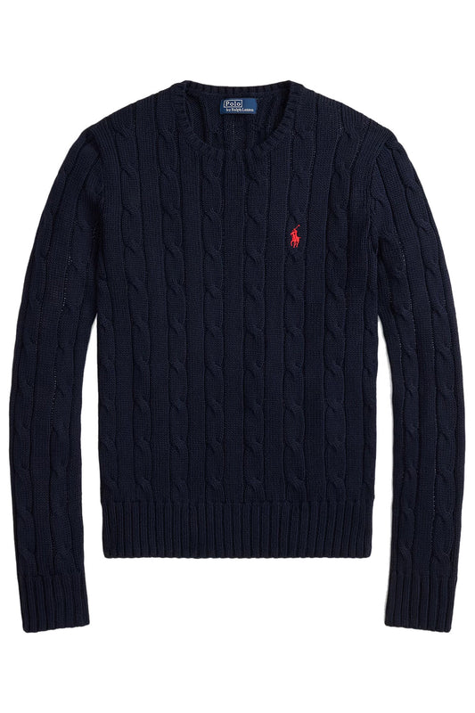 POLO RALPH LAUREN Maglia a girocollo in cotone a trecce
