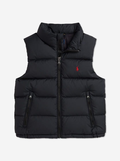 Ralph Lauren Boys Down Padded Gilet in Black