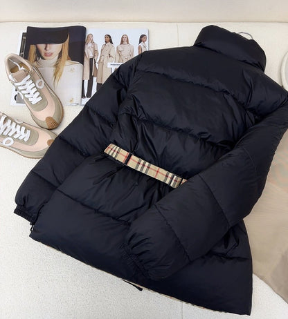 Burberry Reversible Black / Beige Check Puffer Jacket
