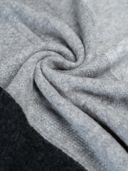 Black and Gray Cashmere Wrap